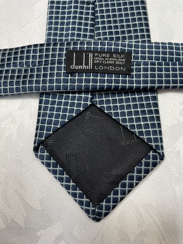 Dunhill Silk Tie~ Made in England~ Squares~ SHORT 54"~ 3 1/4" Wide~ SHIPS FREE! - Picture 5 of 5