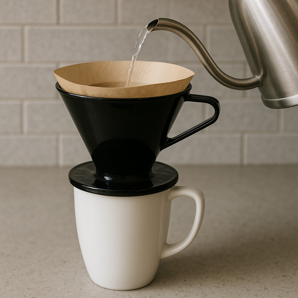 Single Cup Pour Over Coffee Dripper #2 Cone, BPA-Free, Portable Brewer + Scoop