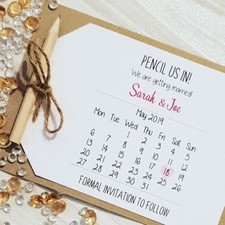 Pencil us In Save the Date Wedding Announcement Cards Wedding Stationery 