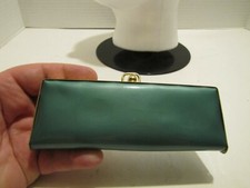 VINTAGE GREEN/GOLD COLORED FOLDING EYE GLASS CASE