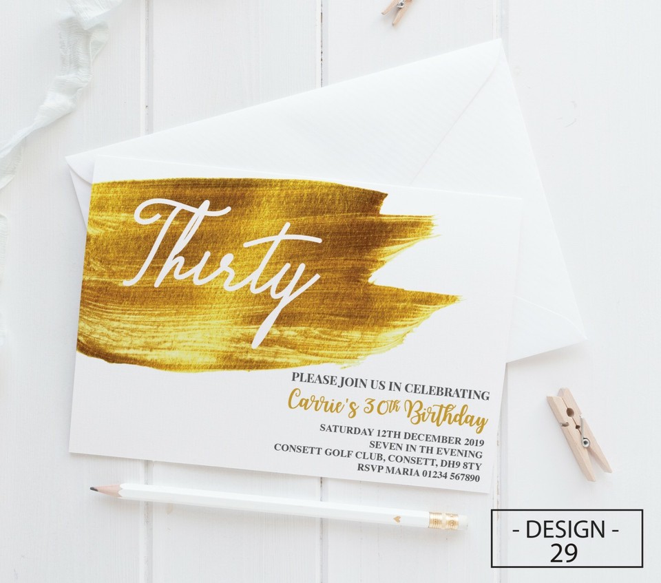 18th 21st 30th 40th 50th 60th Birthday Invitations Personalised, Party