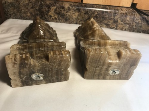 Set of 2 Vintage Hand Carved Onyx Stone Tiki Statue Figurines - Picture 5 of 5