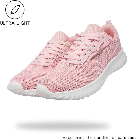 SAOLA Scarpe da corsa rosa HIULYCENCE da donna scarpe da ginnastica stringate in memory foam taglia 5 5 UK