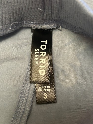 Torrid Sleep Pink Flamingos 3/4 Length Blue Jogger Pajama Pants Size 3 - Picture 4 of 5