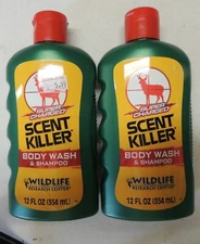 lot of 2 Wildlife Research Center Scent Killer Body Wash Shampoo 12 oz. NEW 
