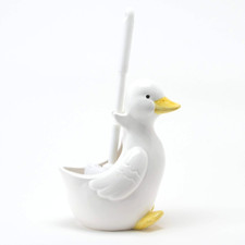 Sun Art Duck Toilet Brush Stand with Toilet Brush White SAN812 Made in Japan New