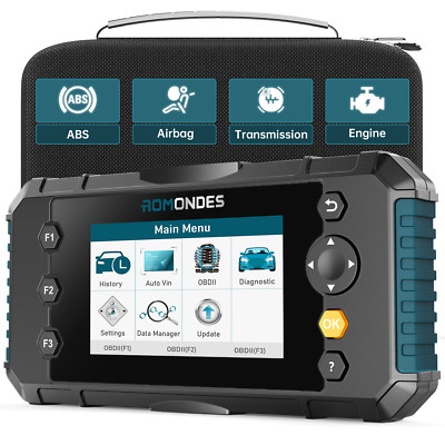 Romondes 12V OBD2 Scanner Car Scan Tool Engine ABS SRS TRANSMISSION Code Reader