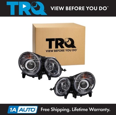 TRQ Headlight Assembly Set Fits 2007-2009 Mercedes-Benz E320 E350 E550 E63 AMG