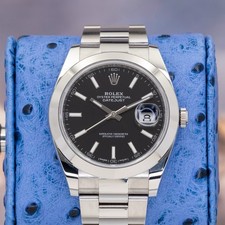 Rolex Datejust 41 126300 Black Dial Oyster Smooth  Bezel MINT Full Set Steel