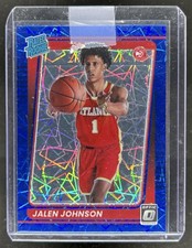 2021-22 Panini Donruss Optic Jalen Johnson Blue Velocity Prizm RC #181 Hawks