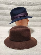 Lot Of 2 Vintage Unisex Bollman Hat Felt 100 Wool Jonni San Francisco Brown