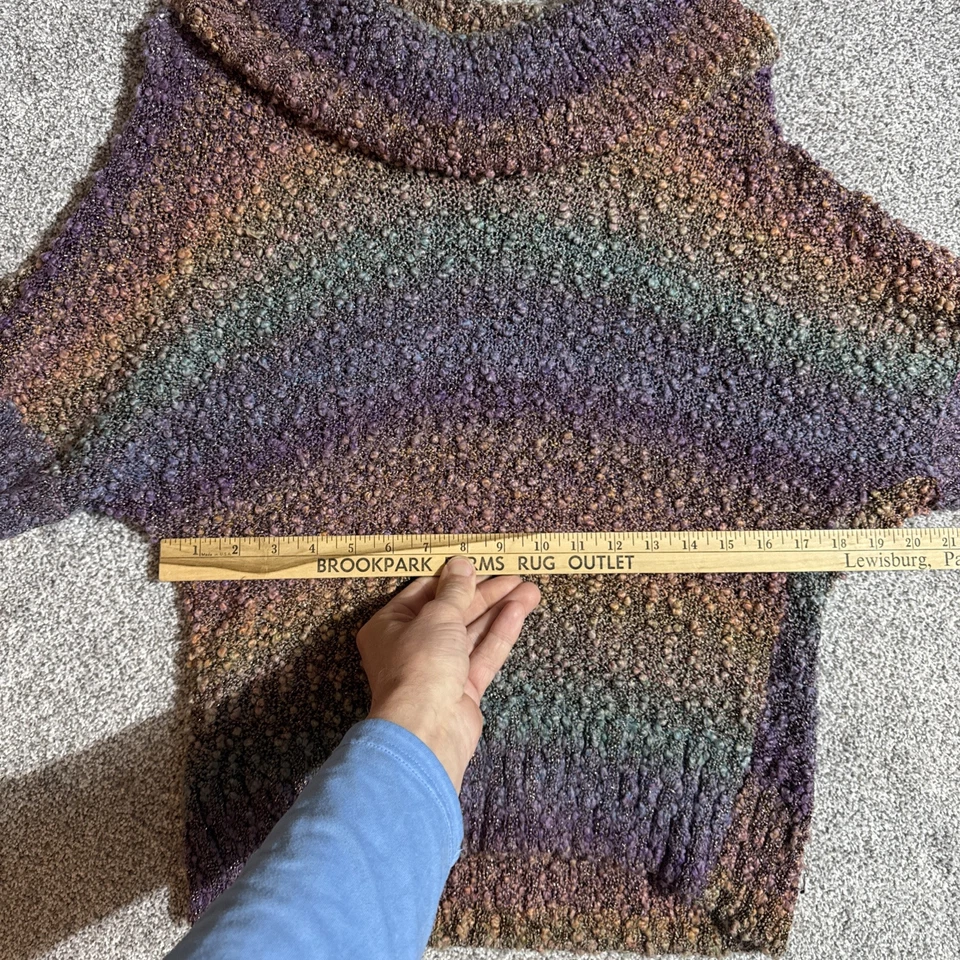 Suéter Cato Para Mujer Grande Tejido Metálico Capucha Cuello Boho Lagenlook Bruja Años 90 Look Foto 3 de 4