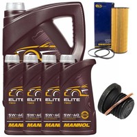 MotoröL Filter Set Mannol Elite 5W40 9 Liter + Schraube FüR Audi A6 A8 2.7 3.0