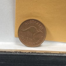 1954 Australia 1/2 penny Half Penny KM#61 Bronze 5.9g 25.5mm nice, circulated