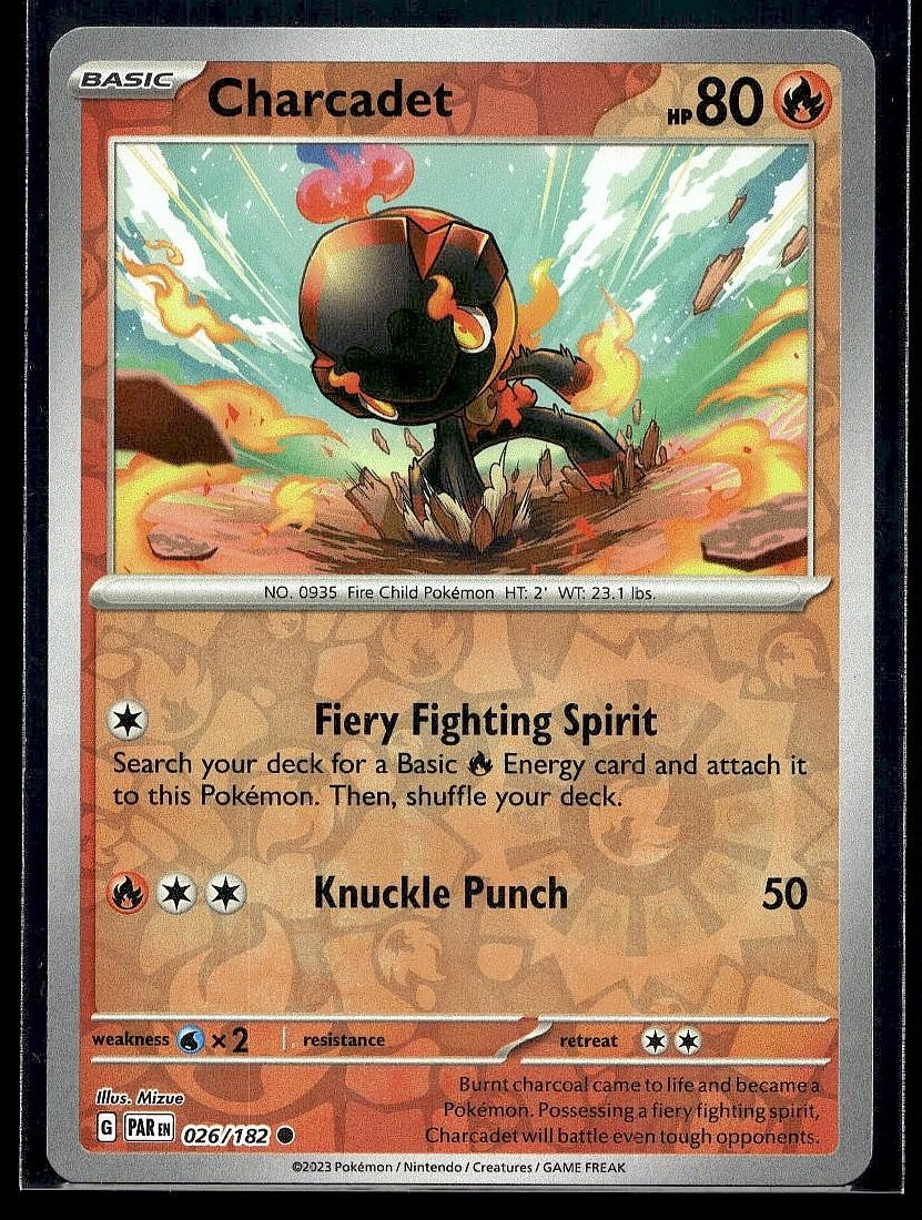 Charcadet 026/182 Common Paradox Rift Pokemon Reverse Holo Lightly Played