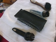 Vintage Shoe Shine Brushes, 3 Kellogg 1 Horsehair Total 4 Brushes