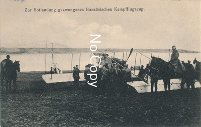 Photo WW1: France, aeroplane emergency landing, inscribed on reverse X236