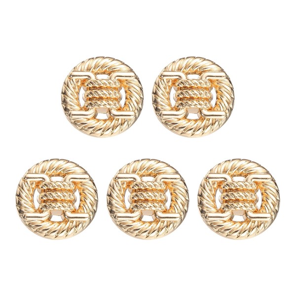 5 Stk. Runde Metall. KnöPfe 23Mm Gold, Legierung, Mit Stiel-image