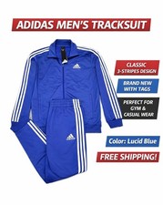 Adidas men Basic 3-Stripes Tricot Track Suit Large