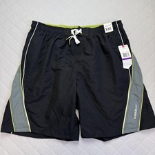 Speedo Swim Trunks Shorts Mens 2XL Black Drawstring Mesh Lined Pocket Board New