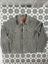Levis Premium Mens Corduroy Trucker Jacket Micro Cord Standard - Medium - Grey