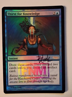 Magic The Gathering - 1x Signed Foil Thirst for Knowledge (mtg) FNM Promo
