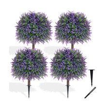 LRTCG 4x Artificial Lavender Topiary Balls - UV Resistant