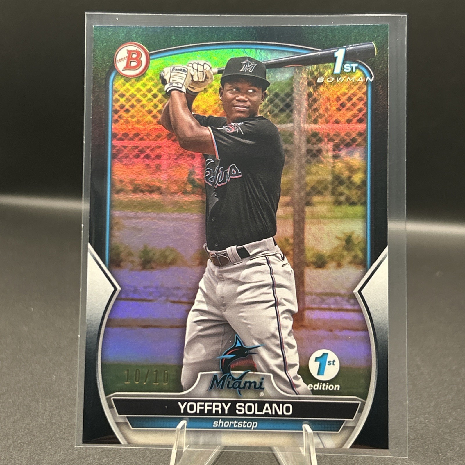 2023 Bowman 1st Edition -1st Paper Prospects #72 Black Foil /10 Yoffry Solano RC