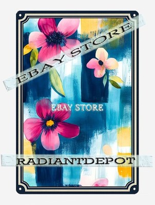 Sweet Orchid Metal Tin Sign Abstract Pastel Petal Art