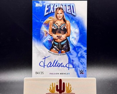 2025 Topps Exalted WWE Fallon Henley On Card Autograph Auto Blue 04/25 #EXA-FAL