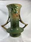 ROSEVILLE Pottery American Arts/Crafts BUSHBERRY Double Twig Handled VASE #34-8"