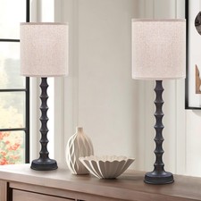Farmhouse Table Lamps Set of 2, 30.5" Tall Buffet Lamps, Oil Rubbed Bronze wi...
