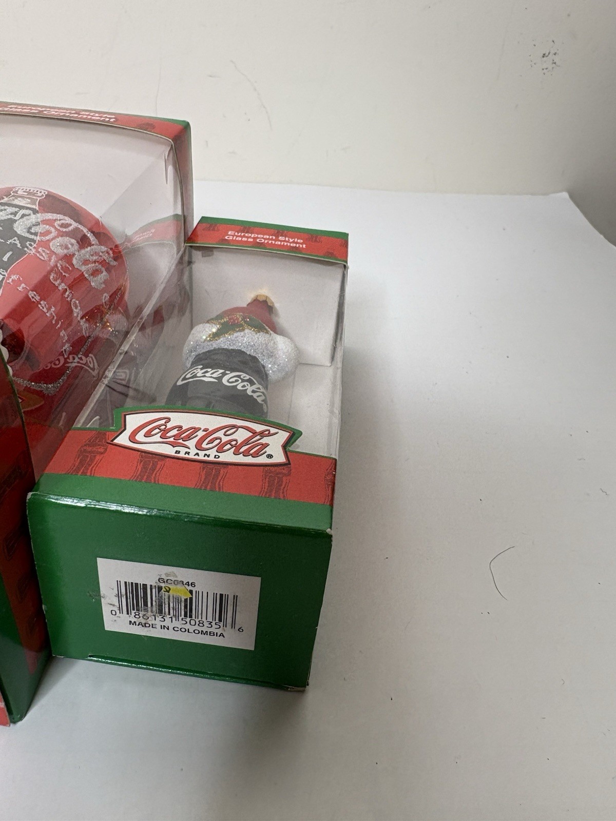 Kurt Adler Coca-Cola European Style Glass Ornaments Polar Bear Can Bottle NEW