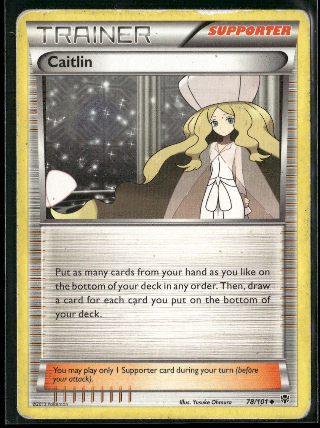 Caitlin 78/101 Uncommon Plasma Blast Pokemon Damaged