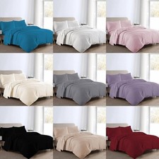 Flannelette 100% Brushed Cotton Bedding Duvet Cover, Fitted, Flat, 4pc Sheet Set