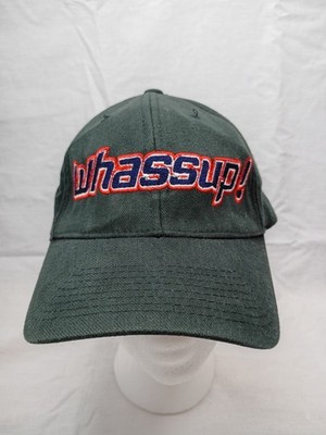 VTG Y2K Budweiser Whassup True Promo Flexfit Hat Black L/XL 2000 Beer Cap