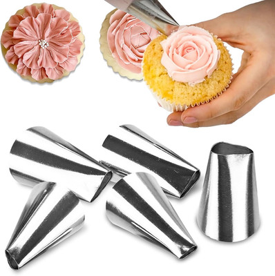 5pcs Spritztüllen Set Garniertülle Icing Piping Spritzdüse Düse Tülle Kuchen-Dek