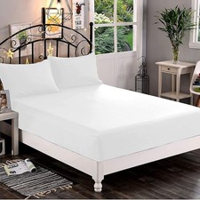 Luxury Hotel Quality 1-Piece Fitted Sheet Softest 1500 Thread Count White
