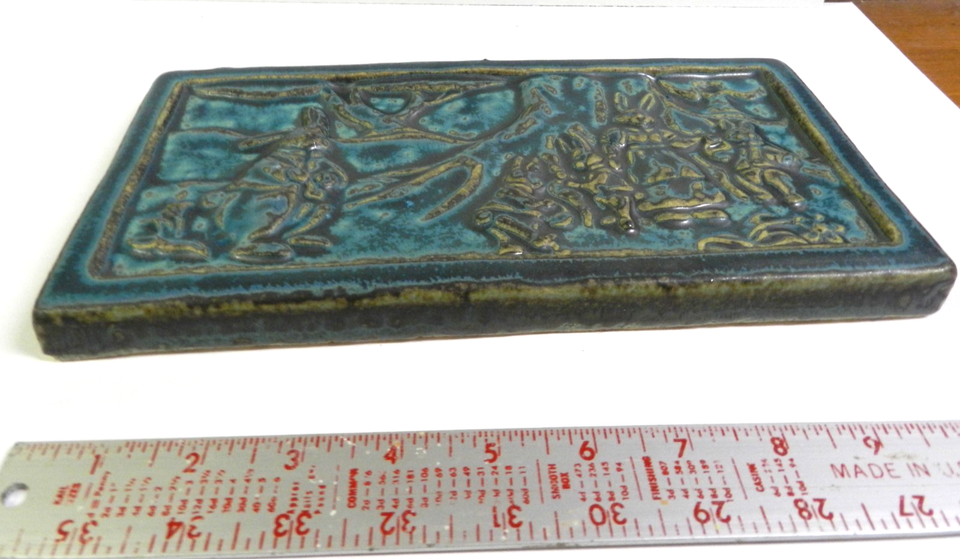 RARE LARGE Pewabic Pottery Detroit Tile Peter Rabbit 11x6 in 2008 MATT ...