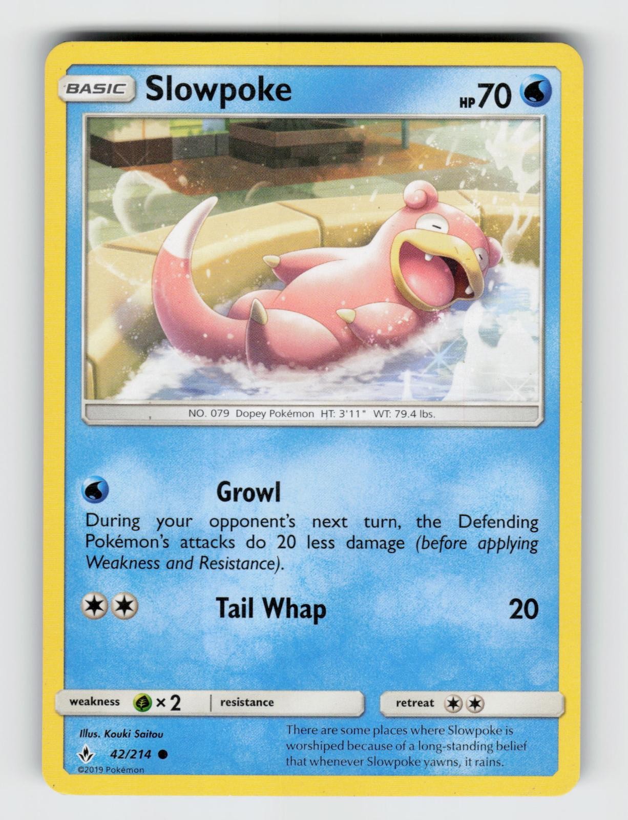 Slowpoke 42/214 Common Unbroken Bonds Pokemon 2019 LP Saitou