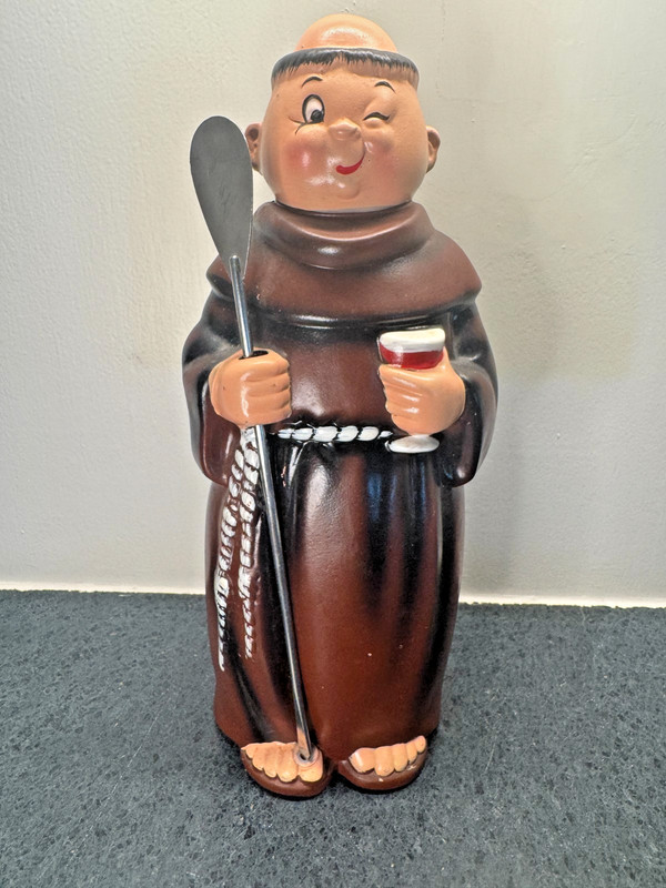 Rare Vintage Ceramic Winking Monk From Japan - Incl. Spatula and Bottle Opener