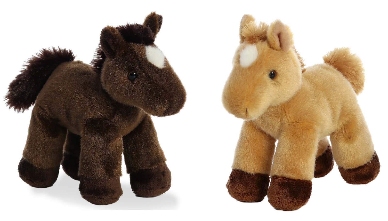 CHESTNUT & PRANCER Horse Mini Flopsie 8" Stuffed Animal Plush by Aurora
