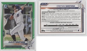 2021 Bowman Chrome Prospects Green Refractor /99 Cristian Santana #BCP-186