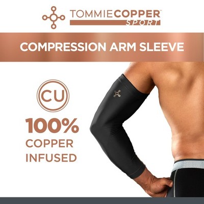 TOMMIE COPPER SPORT SPANDEX COMPRESSION ARM SLEEVE LARGE/EXTRA-LARGE - BLACK