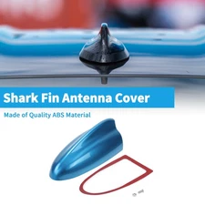 Shark Fin Antenna Cover Signal Roof for Car with Adhesive Base Metallic Blue