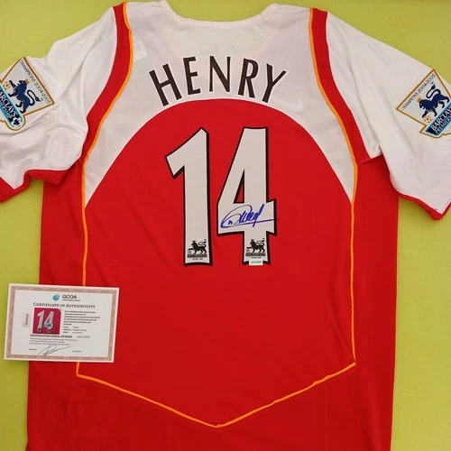 Thierry Henry Autographed Arsenal FC Soccer Jersey COA