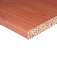 Top bordato per cucina sinistro forato colore ciliegio 195x60x3.8 cm