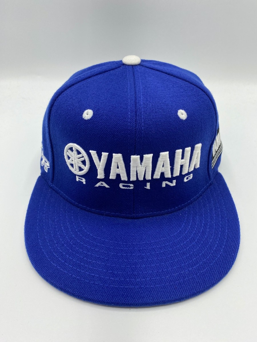 Vintage Yamaha Racing Logo Blue Adjustable Fitted Baseball Cap Hat