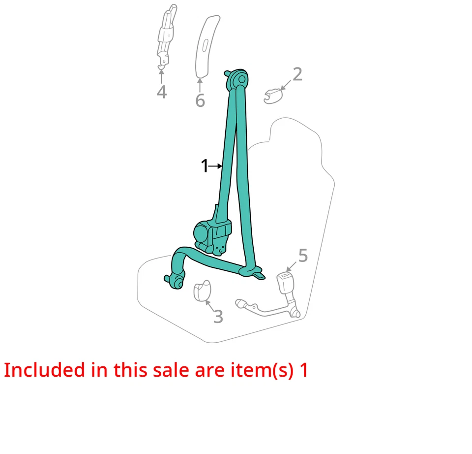 Cinto de segurança balde dianteiro driver retrator compatível com 05-07 SEQUOIA 10300515 - Imagem 4 de 4