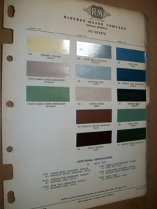 1951 De Soto DeSoto auto car RInshed Mason RM paint chips- good